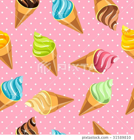 Ice cream seamless pattern - Stock Illustration [31589810] - PIXTA