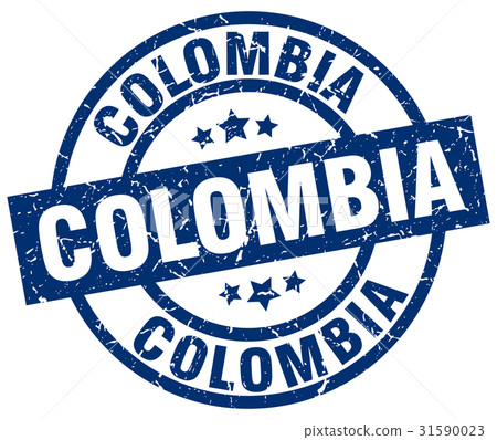 Colombia blue round grunge stamp Colombia blue round grunge stamp 31590023