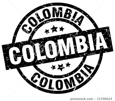 Colombia black round grunge stamp 31590024