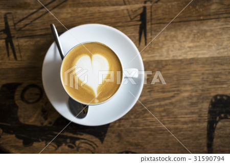 Coffee machiato, latte art Coffee machiato, latte art 31590794