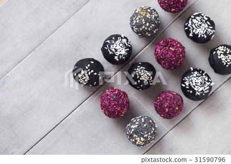 Fitness energy bites, raw chocolate truffles from  31590796