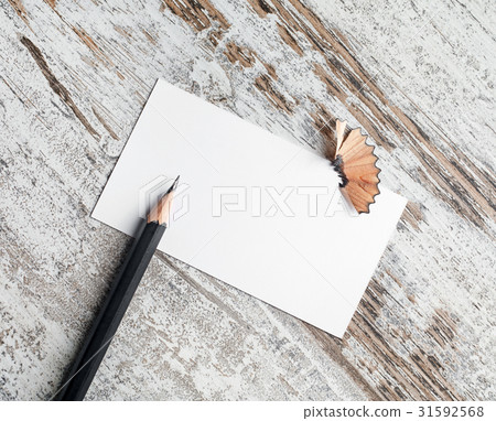 Business card and pencil 31592568