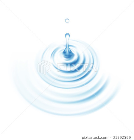 Realistic Transparent Drop and Circle Ripples set Realistic Transparent Drop and Circle Ripples set 31592599