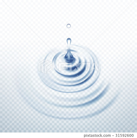 Realistic Transparent Drop and Circle Ripples set Realistic Transparent Drop and Circle Ripples set 31592600