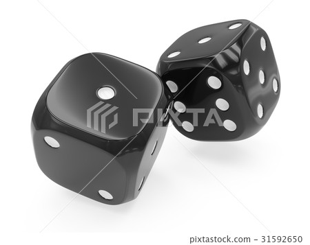 3d rendering two black rolling dices isolated 3d rendering two black rolling dices isolated 31592650