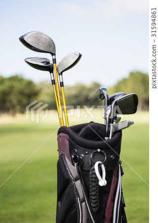 Focus on foreground of a golf bag Focus on foreground of a golf bag 31594861