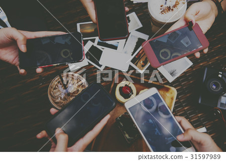 People Hands Holding Mobile Snapping Dessert Photo People Hands Holding Mobile Snapping Dessert Photo 31597989