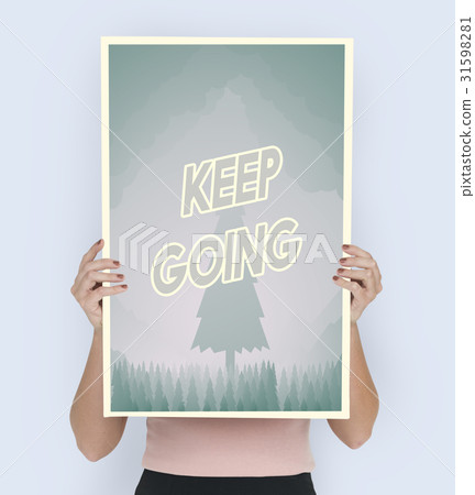 People holding aspiration word quote banner board People holding aspiration word quote banner board 31598281