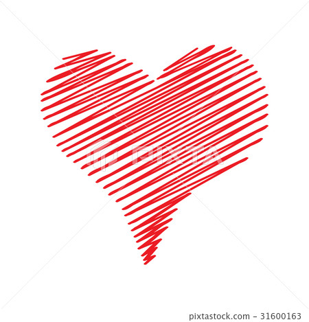 Hand drawn red heart of doodle circle - Stock Illustration [31600163 ...