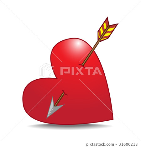 red heart pierced with arrow isolated illustration red heart pierced with arrow isolated illustration 31600218