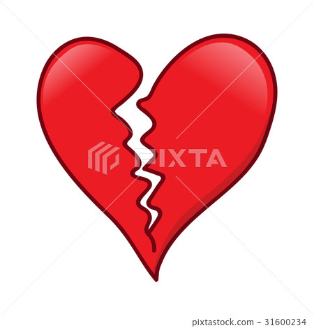 broken heart isolated on white background - Stock Illustration ...