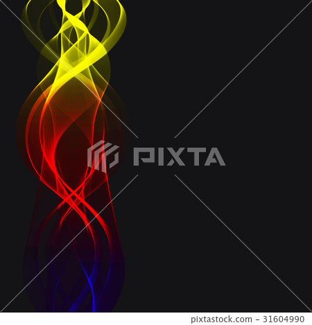 Bright shine wavy element . Black beautiful 31604990