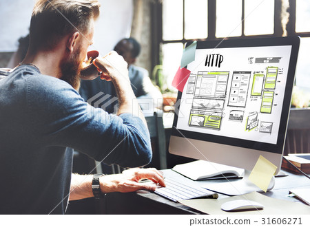 Website development layout sketch drawing Website development layout sketch drawing 31606271