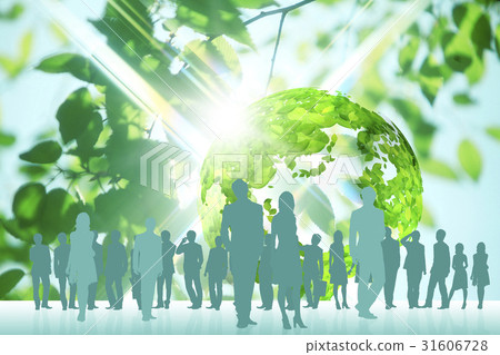 Leaf globe and crowd 31606728