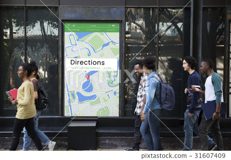 Map GPS Location Direction Position Graphic 31607409