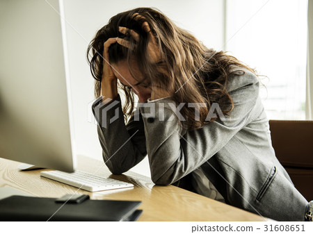 Businesswoman got Fired Unemployed Feeling Stressed Businesswoman got Fired Unemployed Feeling Stressed 31608651