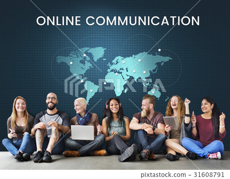 People connected to global communication online community 31608791