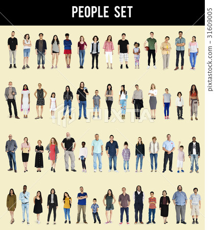 Diversity People Set Gesture Standing Together Studio Isolated Diversity People Set Gesture Standing Together Studio Isolated 31609005