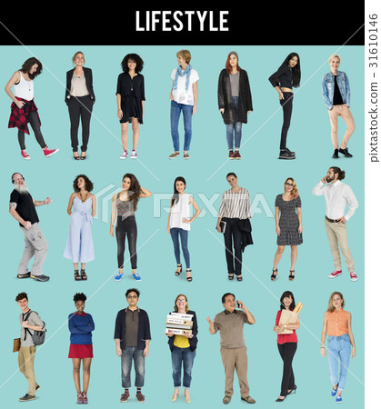 Diversity People Together Mixed Set Studio Isolated 31610146