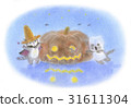 A cat with a straw hat-Halloween 31611304