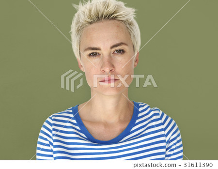 Caucasian Woman Cool Neutral Poker Face Caucasian Woman Cool Neutral Poker Face 31611390