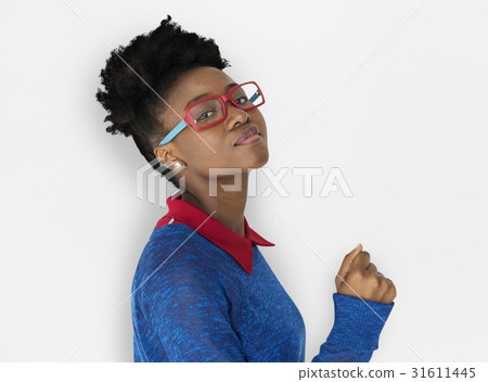 African Woman with Eyeglasses Staring 31611445