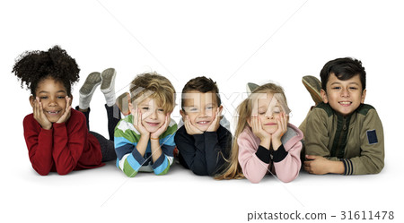 Little Children Laying Down Cheerful 31611478