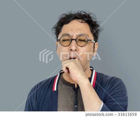 Asian Men Adult Yawn Tired Portrait Asian Men Adult Yawn Tired Portrait 31611659