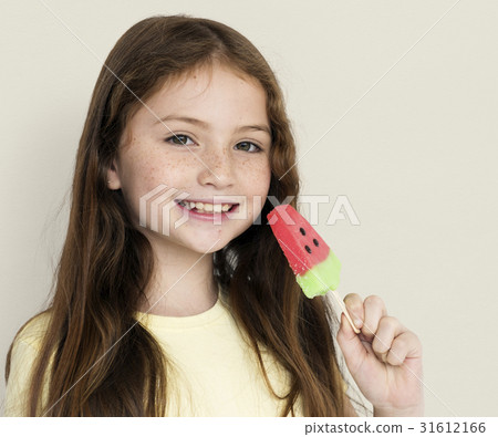 A happiness girl with an ice cream A happiness girl with an ice cream 31612166
