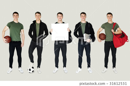 Young Adult Man Sport Player Studio Portrait Isolated 31612531
