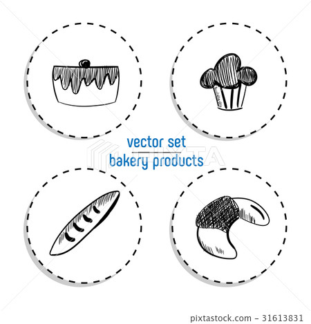 Hand Drawn fast food sticker set. Blackboard Icon 31613831