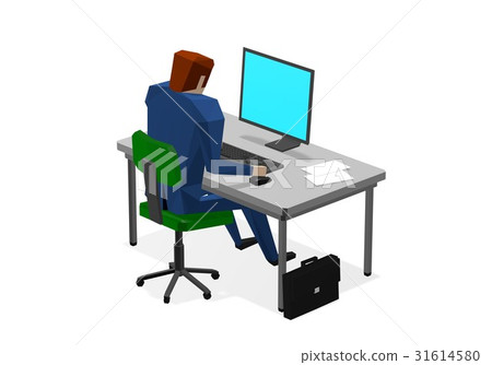 A businessman working on a computer A businessman working on a computer 31614580