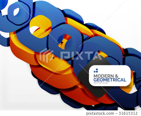 Geometric abstract background, cut chain shapes or Geometric abstract background, cut chain shapes or 31615312
