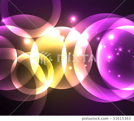 Glowing shiny overlapping circles composition on Glowing shiny overlapping circles composition on 31615363