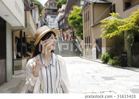 A young woman enjoying Ikaho A young woman enjoying Ikaho 31615428