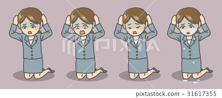 拿著頭的女性套衣服 31617355