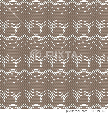 Knit Tree Vector Shape brown white curve tree dot knit pattern background - Stock Illustration ...