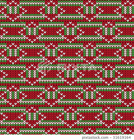 red green white diamond knit pattern background 31619164