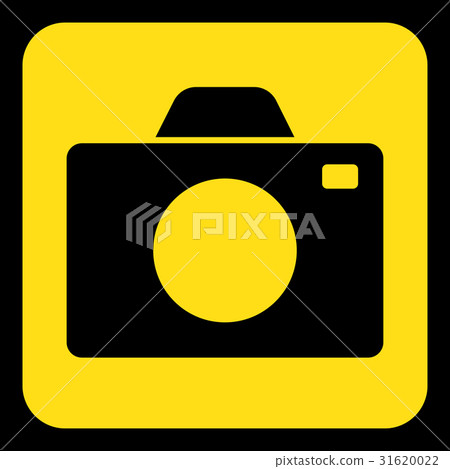 yellow, black information sign - camera icon 31620022