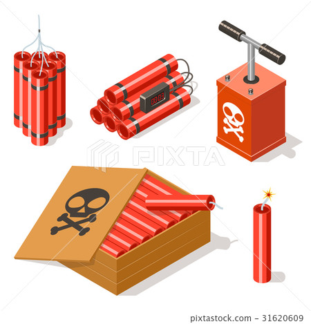 Dynamite icons set. 31620609