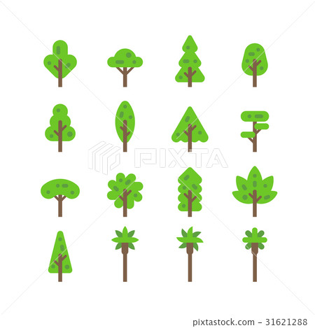 Flat design tree set Flat design tree set 31621288
