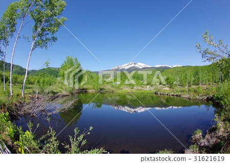 Shinshu和Norikura山的Takahara Norikura Kogen的Osome池在超廣角海拔3000米的超過20個山峰組成的活火山 31621619