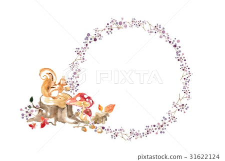 Autumn forest, card, tree nut and squirrel Autumn forest, card, tree nut and squirrel 31622124