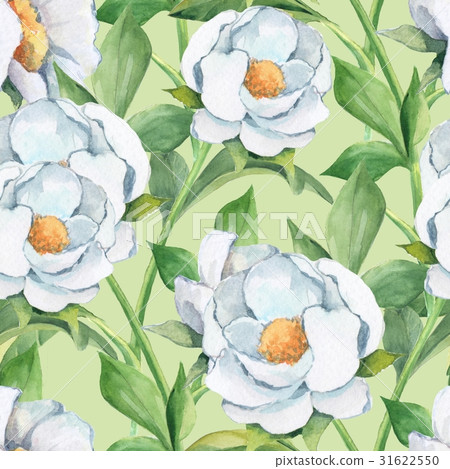 Floral seamless pattern with white flowers 5 - Stock Illustration ...