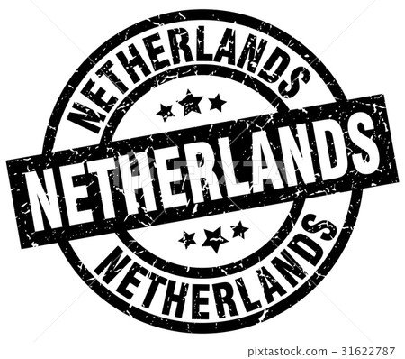 Netherlands black round grunge stamp 31622787