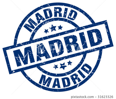 Madrid blue round grunge stamp Madrid blue round grunge stamp 31623326