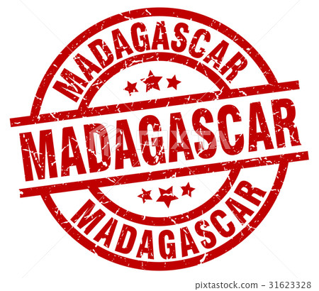 Madagascar red round grunge stamp Madagascar red round grunge stamp 31623328