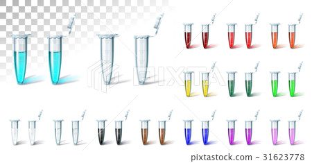 Set test tube multi color on transparent Set test tube multi color on transparent 31623778
