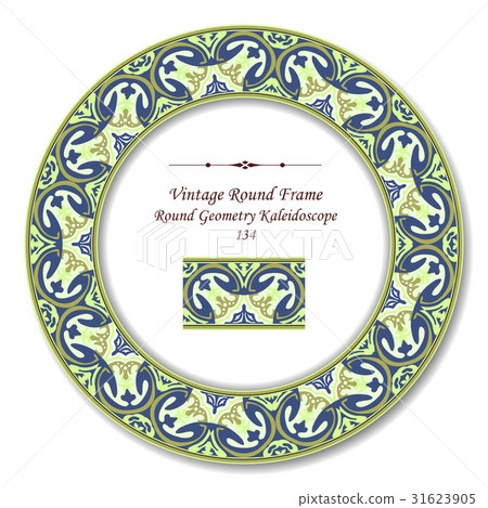 Round Retro Frame of Round Geometry Kaleidoscope Round Retro Frame of Round Geometry Kaleidoscope 31623905