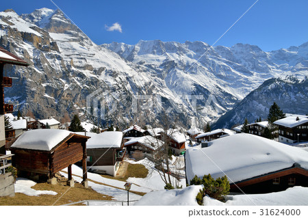 Murren ski village in snow mountain of Interlaken 31624000
